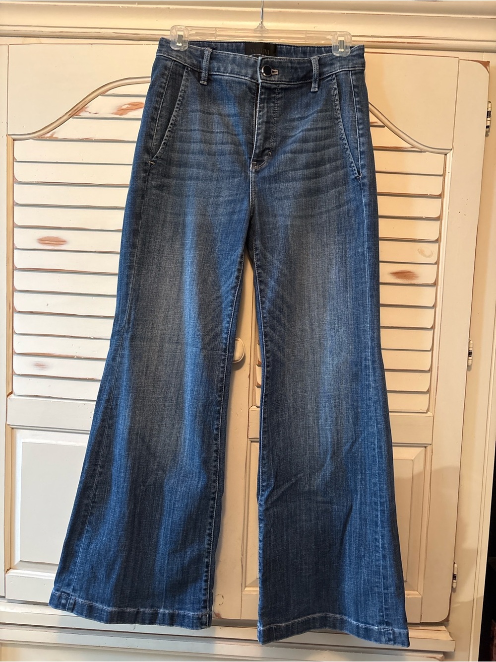 White House Black Market Wide-Leg Dark Blue Jeans